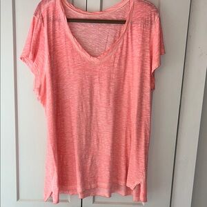 Women's Orange  V-Neck Top